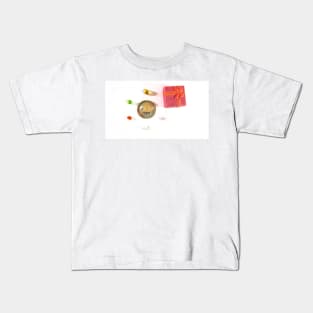 Bitcoin coin and gift, luxury. Concept of mining business, wealth, fortune, success Kids T-Shirt